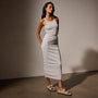 Ribbed Tank Dress in Salt Pigment | James Perse Los Angeles