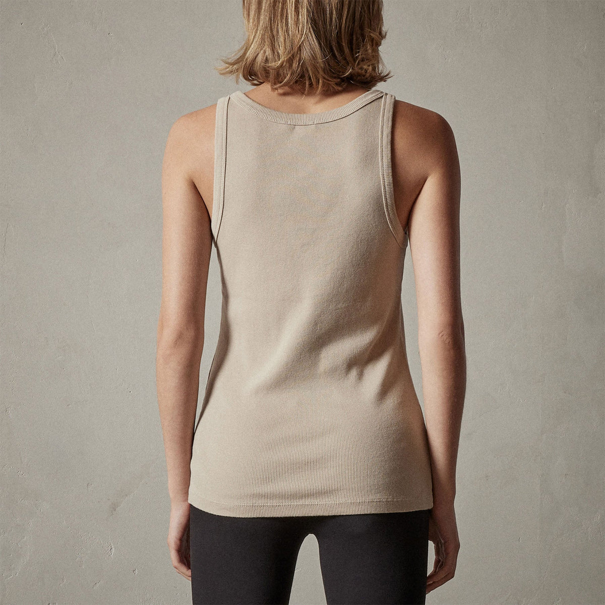 Square Neck Rib Tank in Biscuit | James Perse Los Angeles