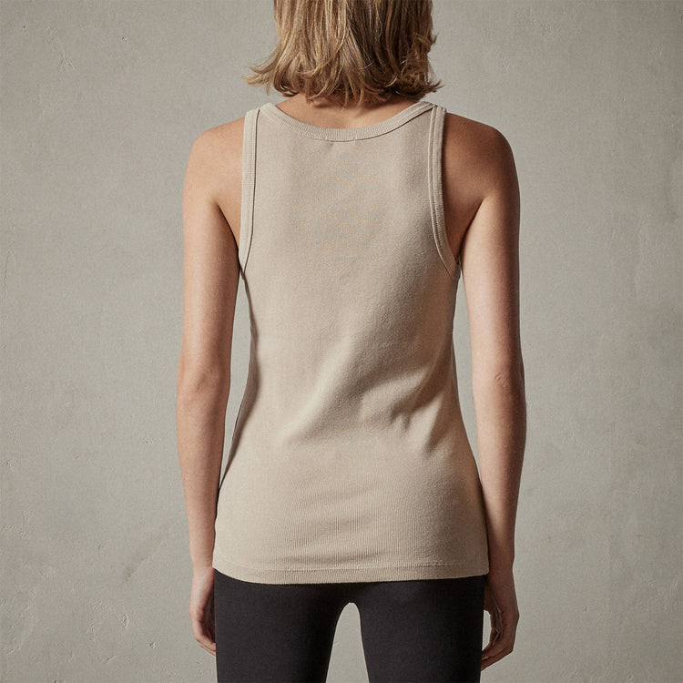 Square Neck Rib Tank in Biscuit | James Perse Los Angeles