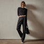 Double Pleat Trouser in Black | James Perse Los Angeles