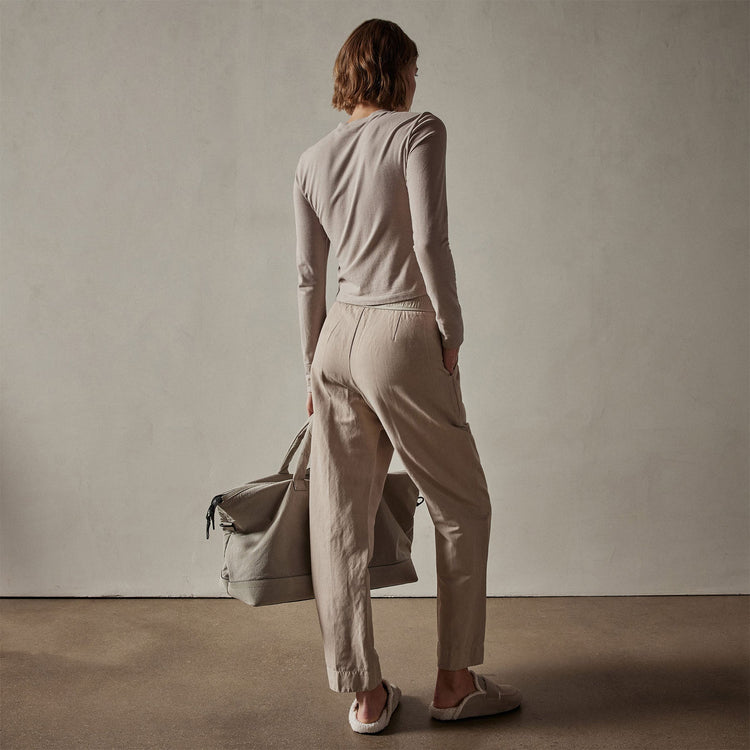 Double Pleat Trouser in Toast Pigment | James Perse Los Angeles