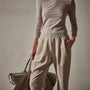 Double Pleat Trouser in Toast Pigment | James Perse Los Angeles