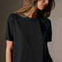 Cotton Linen Silk Jersey Tee in Black | James Perse Los Angeles