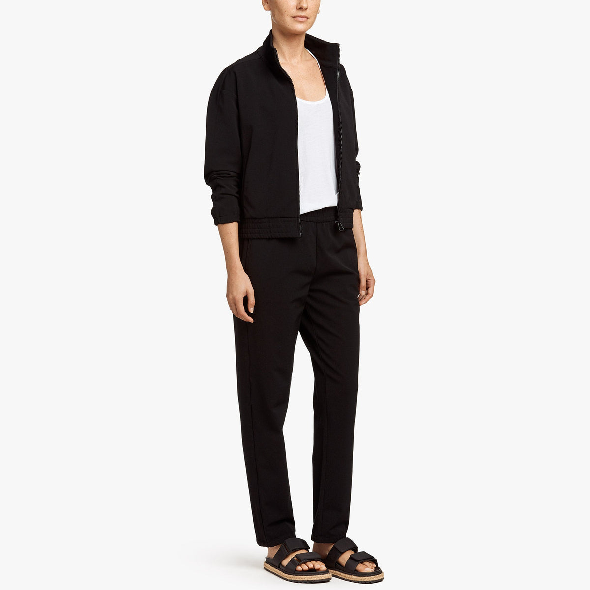 Nylon Merino Track Jacket In Black | James Perse Los Angeles
