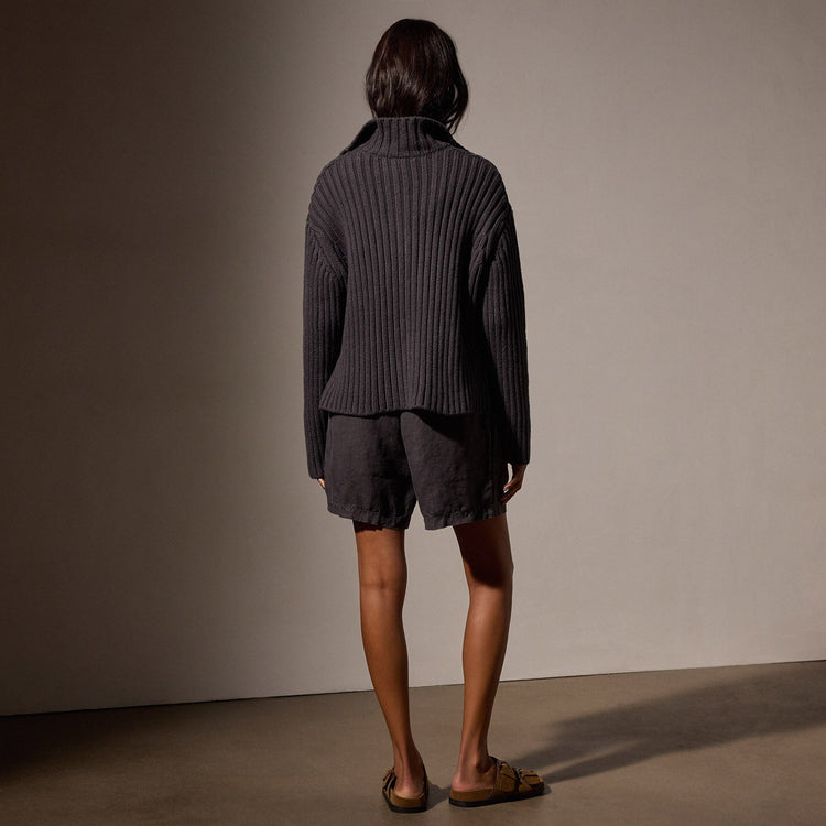 Organic Cotton Funnel Neck in Magma | James Perse Los Angeles