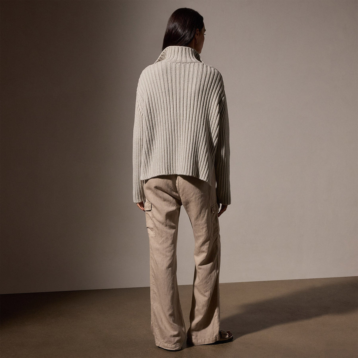 Organic Cotton Funnel Neck in Salt | James Perse Los Angeles