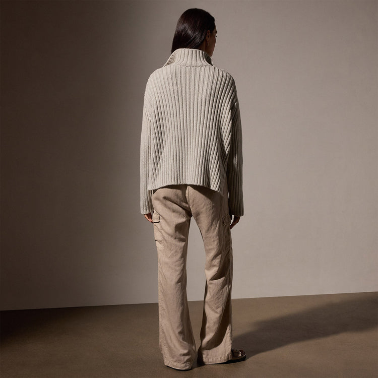 Organic Cotton Funnel Neck in Salt | James Perse Los Angeles