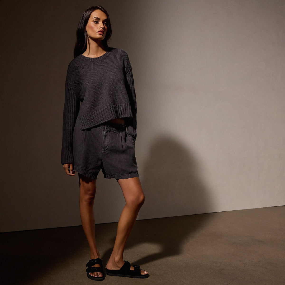Organic Cotton Funnel Neck in Magma | James Perse Los Angeles