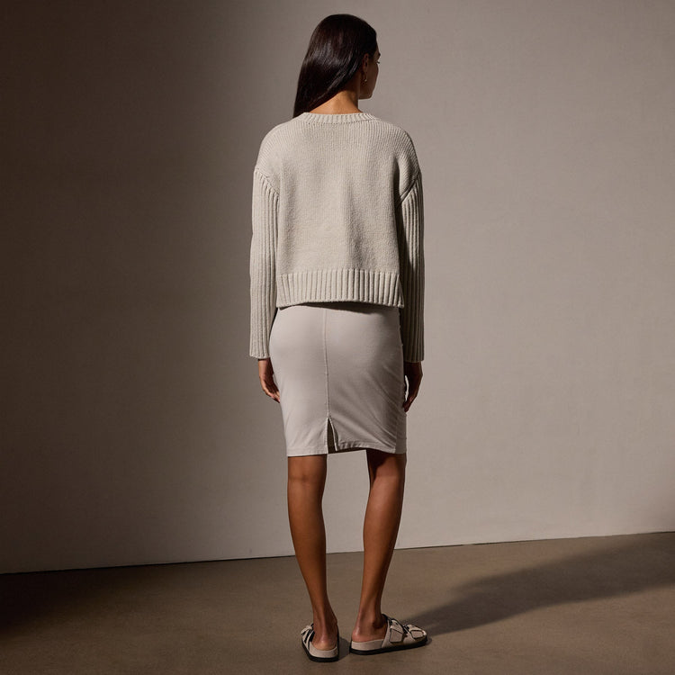 Organic Cotton Funnel Neck in Salt | James Perse Los Angeles