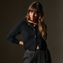 Cashmere Jewel Neck Cardigan in Black | James Perse Los Angeles