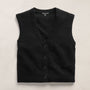 Open Knit Cashmere Vest in Black | James Perse Los Angeles FLAT