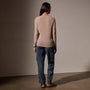 Soft Featherweight Cashmere Deep V Sweater in Coyote | James Perse Los Angeles