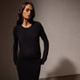 Soft Featherweight Cashmere Crew Neck Sweater in Black | James Perse Los Angeles