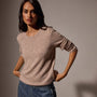 Soft Featherweight Cashmere Crew Neck Sweater in Coyote | James Perse Los Angeles
