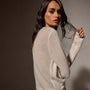 Soft Featherweight Cashmere Crew Neck Sweater in Oyster | James Perse Los Angeles