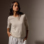 Soft Featherweight Cashmere Crew Neck Sweater in Oyster | James Perse Los Angeles