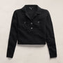 Open Knit Cashmere Polo in Black | James Perse Los Angeles FLAT