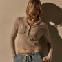 Open Knit Cashmere Polo in Light Beige | James Perse Los Angeles