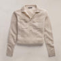 Open Knit Cashmere Polo in Light Beige | James Perse Los Angeles FLAT
