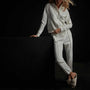 Piped Pintuck Track Pant in Everest White | James Perse Los Angeles