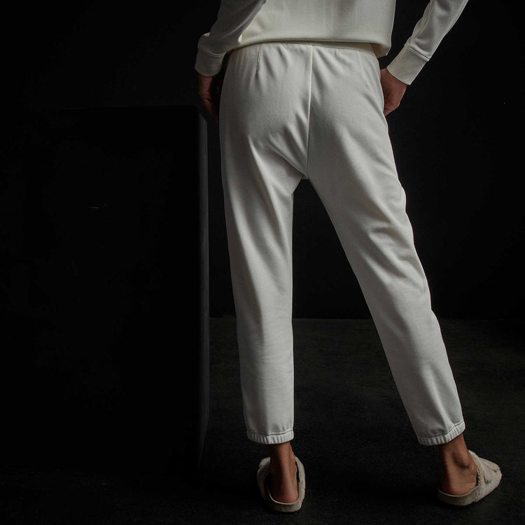 Piped Pintuck Track Pant in Everest White | James Perse Los Angeles