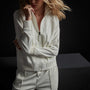 Piped Pintuck Track Jacket in Everest White | James Perse Los Angeles
