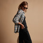 Relaxed Plaid Flannel Shirt in Baby Blue | James Perse Los Angeles
