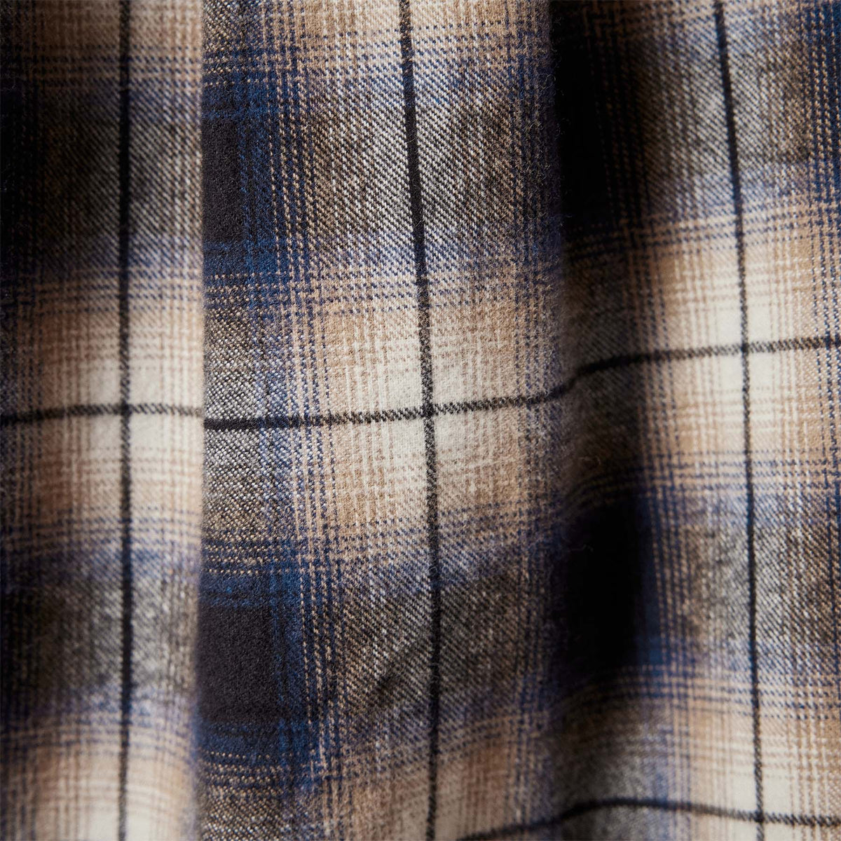 Relaxed Plaid Flannel Shirt in Midnight | James Perse Los Angeles