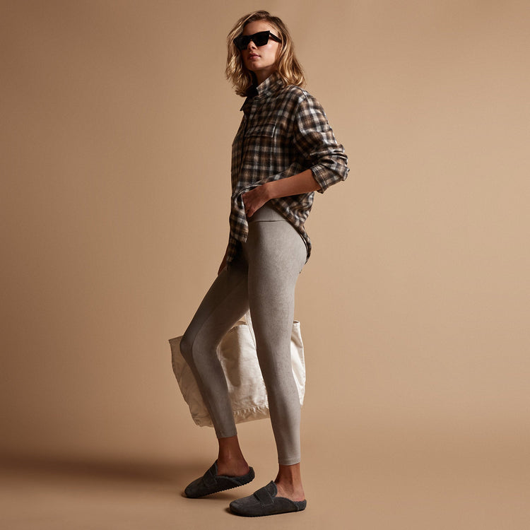 Plaid Flannel Shirt in Toast | James Perse Los Angeles