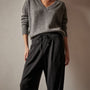 Single Pleat Knit Dress Pant in Black | James Perse Los Angeles