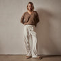 Single Pleat Knit Dress Pant in Ivory | James Perse Los Angeles