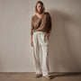 Single Pleat Knit Dress Pant in Ivory | James Perse Los Angeles