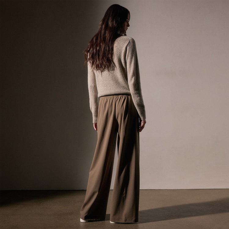 Bi Stretch Wool Wide Leg  in Cargo | James Perse Los Angeles