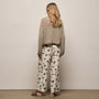 Printed Washed Silk Wide Cuff Pant in Allover Palm Print | James Perse Los Angeles