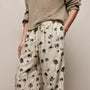 Printed Washed Silk Wide Cuff Pant in Allover Palm Print | James Perse Los Angeles