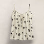 Printed Washed Silk Strappy Cami in Allover Palm Print | James Perse Los Angeles