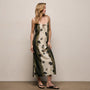 Printed Washed Silk Strappy Cami Dress in Ombre Palm Print | James Perse Los Angeles