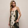 Printed Washed Silk Strappy Cami Dress in Ombre Palm Print | James Perse Los Angeles
