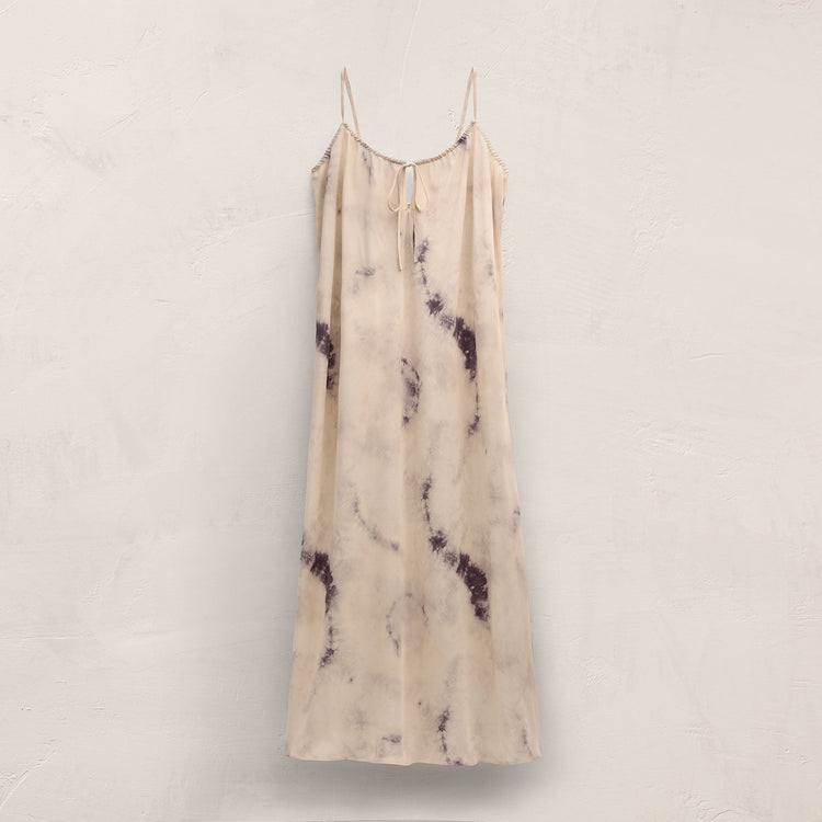 Printed Washed Silk Strappy Cami Dress in Pink Tie Dye | James Perse Los Angeles
