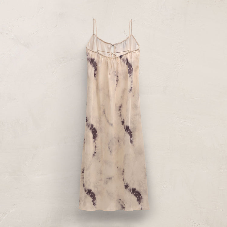 Printed Washed Silk Strappy Cami Dress in Pink Tie Dye | James Perse Los Angeles
