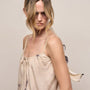 Printed Washed Silk Strappy Cami Dress in Pink Tie Dye | James Perse Los Angeles