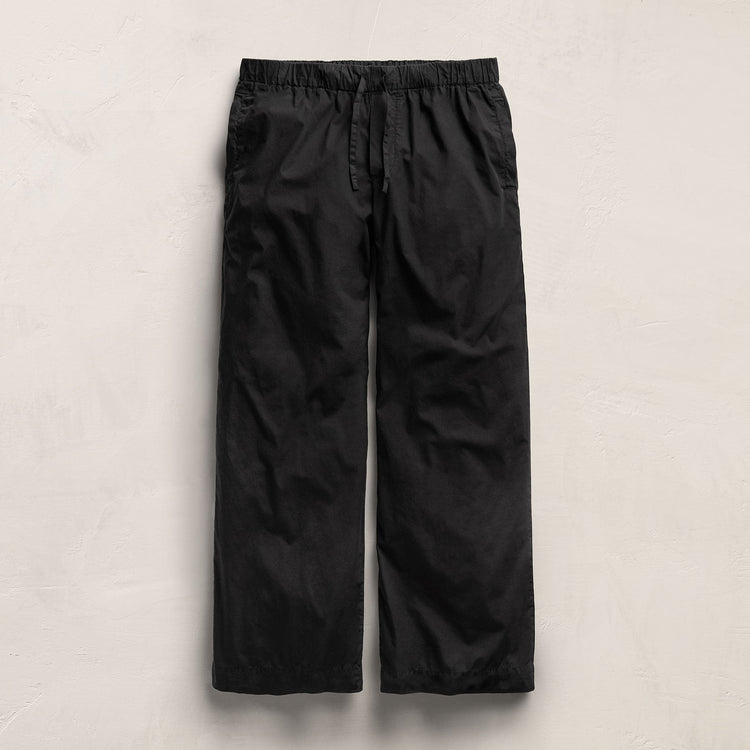 Stretch Poplin Drawcord Pant - Black