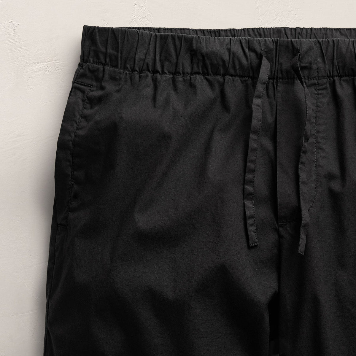 Stretch Poplin Drawcord Pant - Black