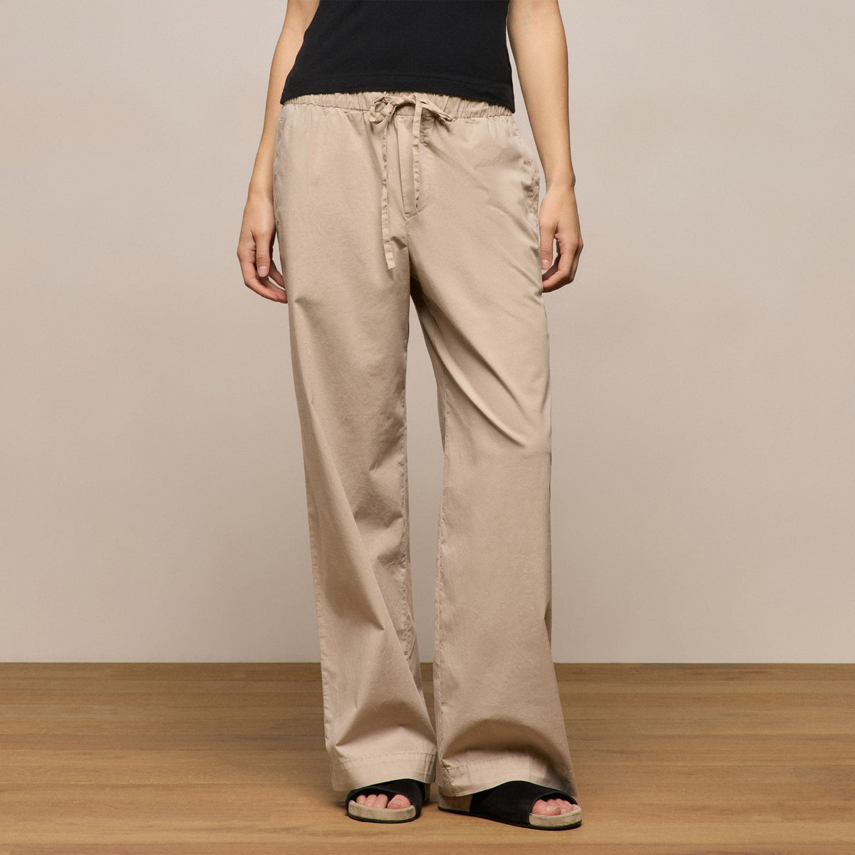 Stretch Poplin Drawcord Pant - Stone Pigment