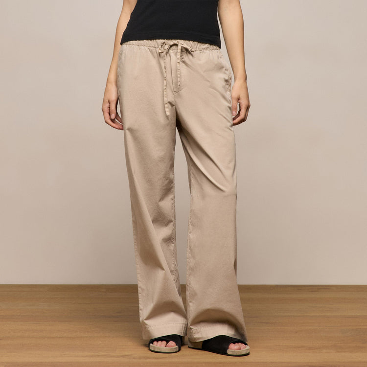 Stretch Poplin Drawcord Pant - Stone Pigment