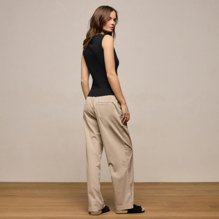 Stretch Poplin Drawcord Pant - Stone Pigment