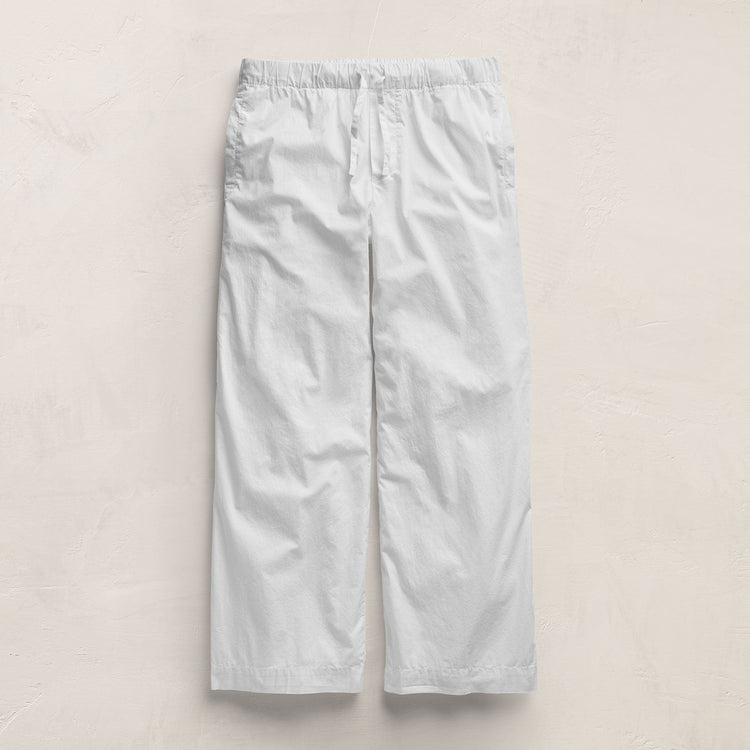 Stretch Poplin Drawcord Pant - White