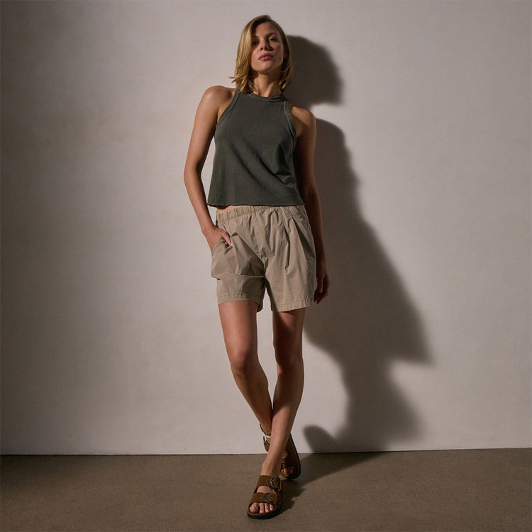 Stretch Poplin Elastic Short in Overcast Pigment | James Perse Los Angeles
