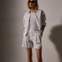 Stretch Poplin Elastc Short in White | James Perse Los Angeles
