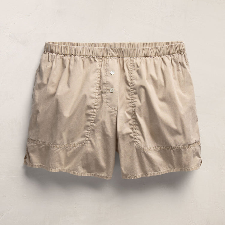 Stretch Poplin Boxer Short In Stone Pigment | James Perse Los Angeles